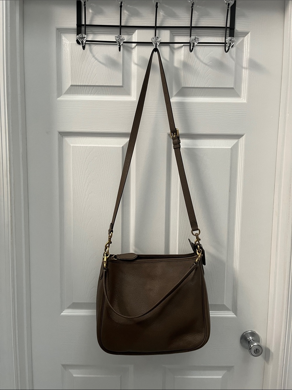 Coach Brown Pebbled Leather Shoulder Bag - Picture 4 of 8
